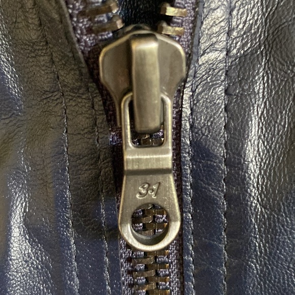 NWOT 3.1 Phillip Lim for Target blue leather motto jacket - Picture 4 of 7